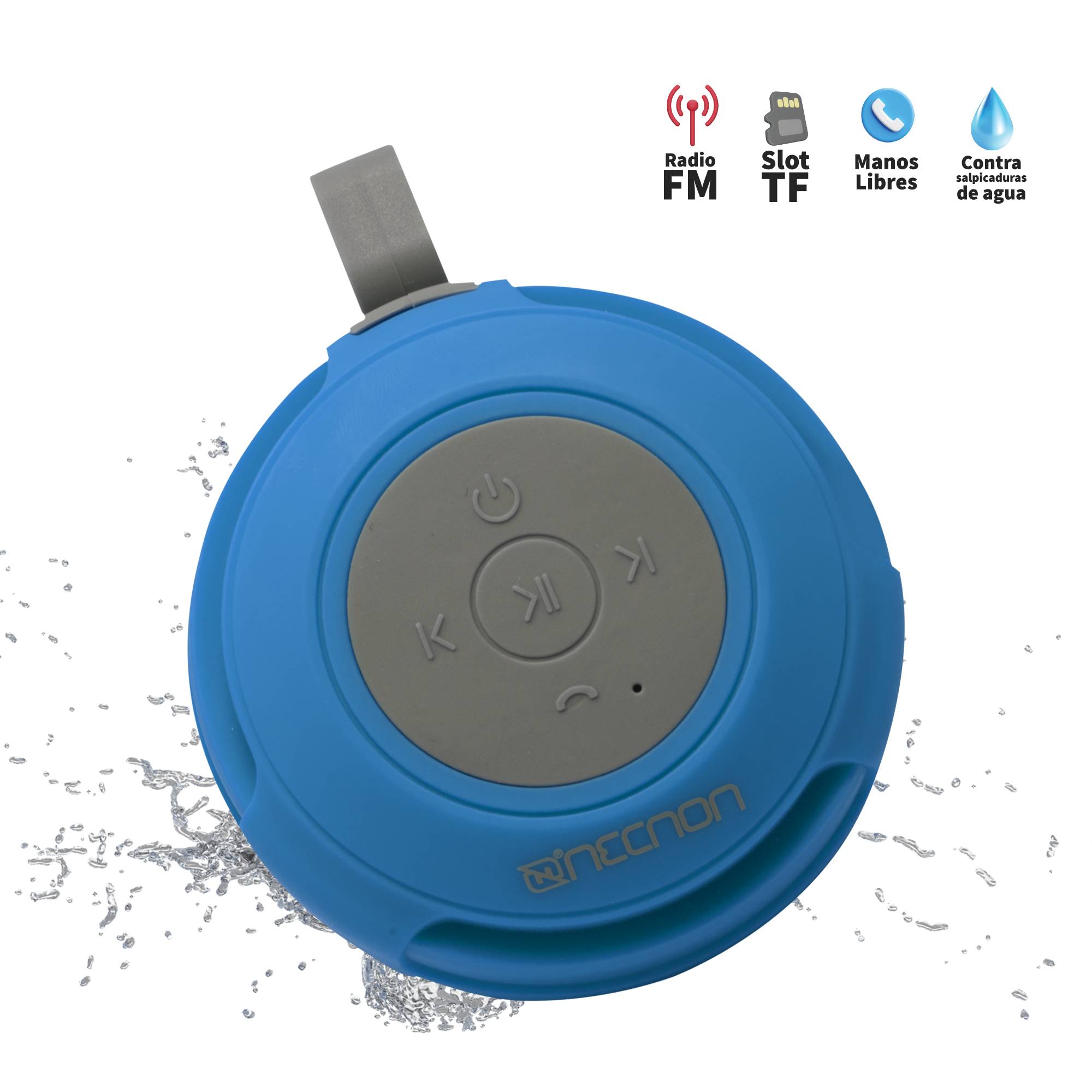 Bocina Inalambrica NECNON Modelo NB-04W PRO contra salpicaduras - azul Bocina Inalambrica NECNON Modelo NB-04W PRO contra salpicaduras - azul